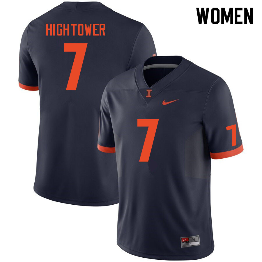 Women #7 Brian Hightower Illinois Fighting Illini College Football Jerseys Sale-Navy